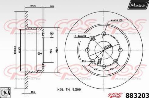 Maxtech 883203.0080 - Тормозной диск autospares.lv