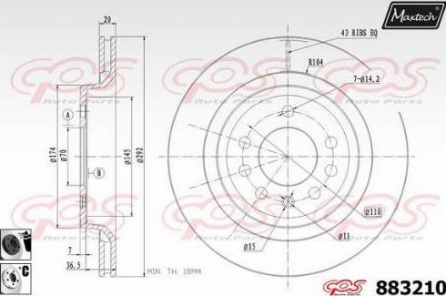 Maxtech 883210.6060 - Тормозной диск autospares.lv