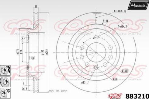 Maxtech 883210.6980 - Тормозной диск autospares.lv