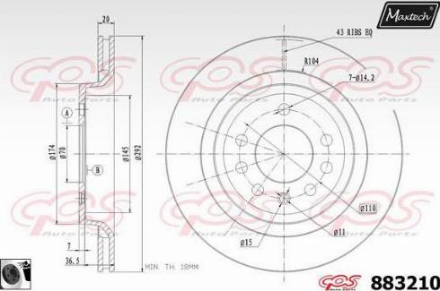 Maxtech 883210.0060 - Тормозной диск autospares.lv