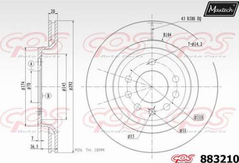 Maxtech 883210.0000 - Тормозной диск autospares.lv