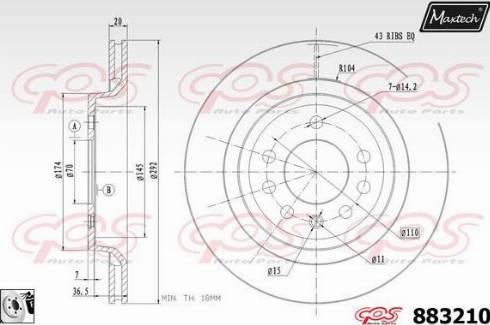 Maxtech 883210.0080 - Тормозной диск autospares.lv