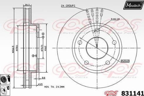 Maxtech 831141.6060 - Тормозной диск autospares.lv