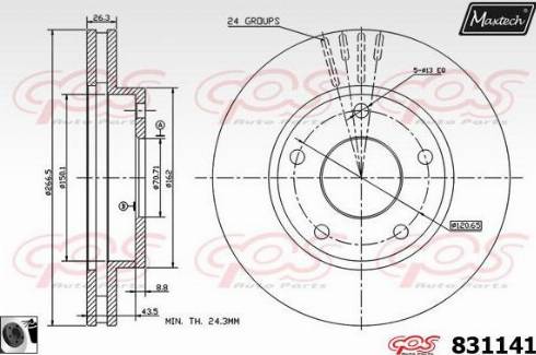 Maxtech 831141.0060 - Тормозной диск autospares.lv