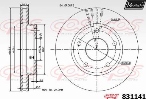 Maxtech 831141.0000 - Тормозной диск autospares.lv