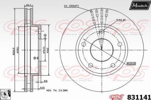 Maxtech 831141.0080 - Тормозной диск autospares.lv