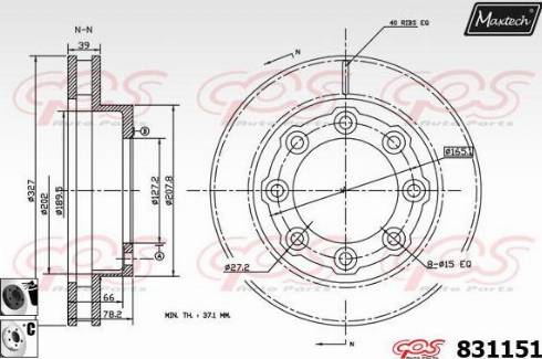 Maxtech 831151.6060 - Тормозной диск autospares.lv