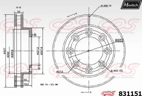 Maxtech 831151.0000 - Тормозной диск autospares.lv