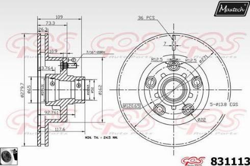 Maxtech 831113.0060 - Тормозной диск autospares.lv