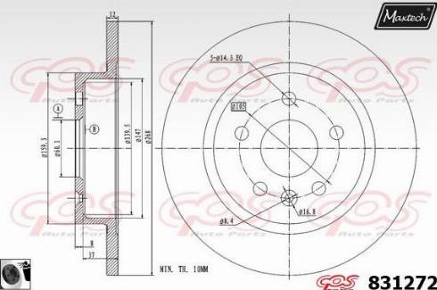 Maxtech 831272.0060 - Тормозной диск autospares.lv