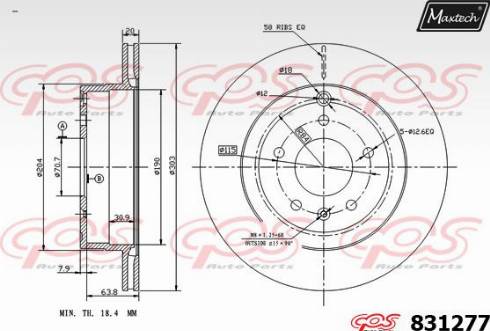 Maxtech 831277.0000 - Тормозной диск autospares.lv