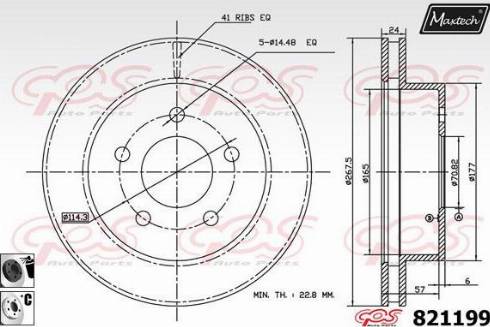 Maxtech 821199.B060 - Тормозной диск autospares.lv