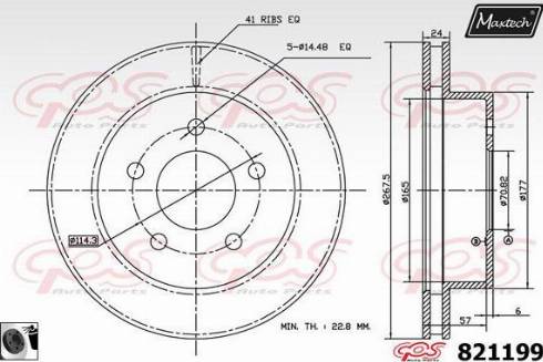 Maxtech 821199.A060 - Тормозной диск autospares.lv