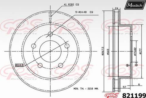 Maxtech 821199.A000 - Тормозной диск autospares.lv