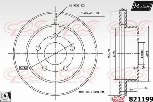 Maxtech 821199.0080 - Тормозной диск autospares.lv