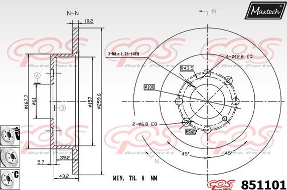 Maxtech 871153 - Тормозной диск autospares.lv