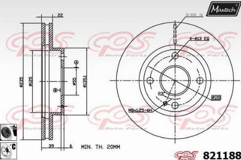 Maxtech 821188.6060 - Тормозной диск autospares.lv