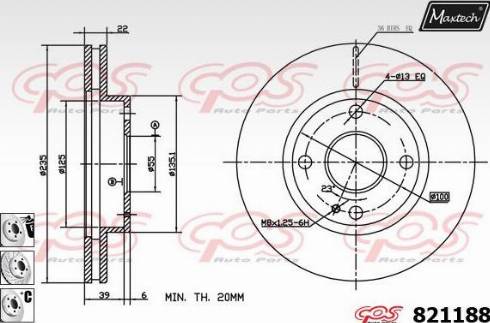 Maxtech 821188.6880 - Тормозной диск autospares.lv