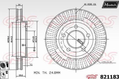 Maxtech 821183.6060 - Тормозной диск autospares.lv