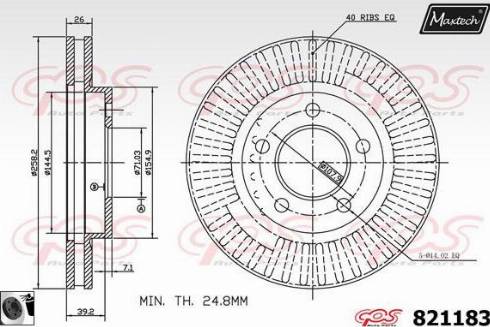 Maxtech 821183.0060 - Тормозной диск autospares.lv