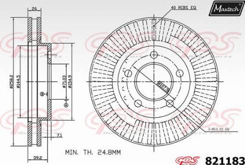 Maxtech 821183.0000 - Тормозной диск autospares.lv