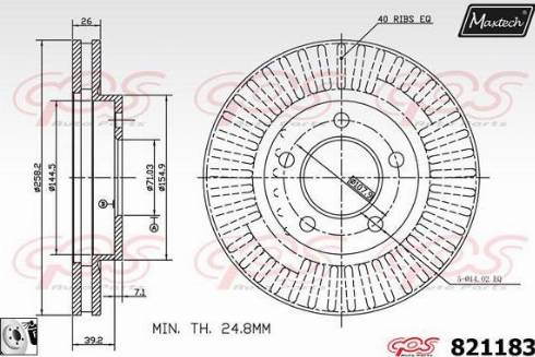 Maxtech 821183.0080 - Тормозной диск autospares.lv