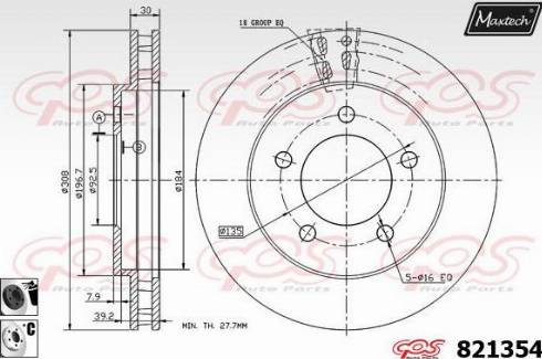 Maxtech 821354.6060 - Тормозной диск autospares.lv