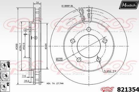 Maxtech 821354.6880 - Тормозной диск autospares.lv