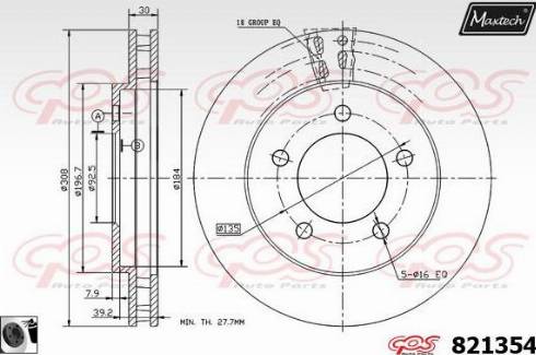 Maxtech 821354.0060 - Тормозной диск autospares.lv