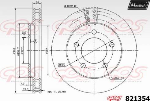 Maxtech 821354.0000 - Тормозной диск autospares.lv