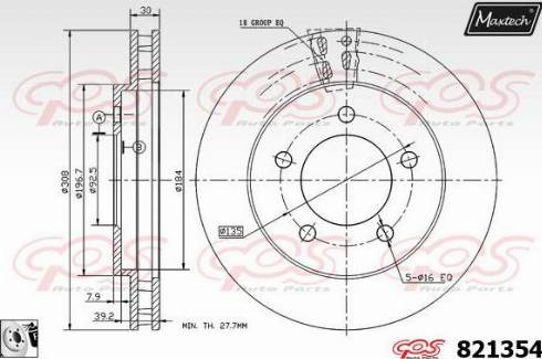 Maxtech 821354.0080 - Тормозной диск autospares.lv