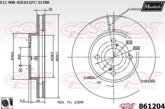 Maxtech 821354 - Тормозной диск autospares.lv