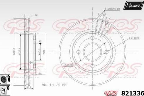 Maxtech 821336.6060 - Тормозной диск autospares.lv