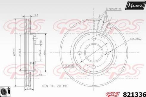 Maxtech 821336.0060 - Тормозной диск autospares.lv