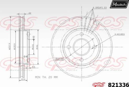 Maxtech 821336.0000 - Тормозной диск autospares.lv