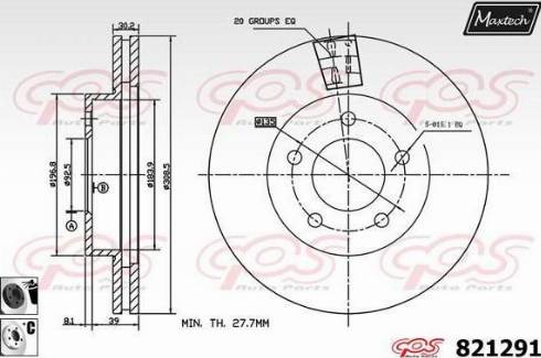 Maxtech 821291.6060 - Тормозной диск autospares.lv