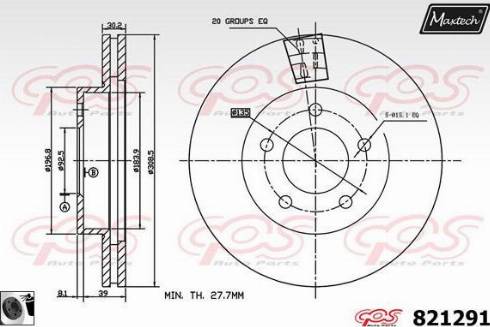 Maxtech 821291.0060 - Тормозной диск autospares.lv