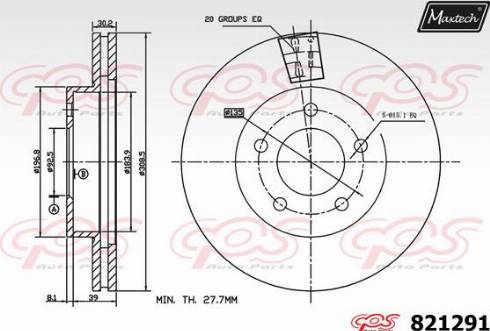 Maxtech 821291.0000 - Тормозной диск autospares.lv