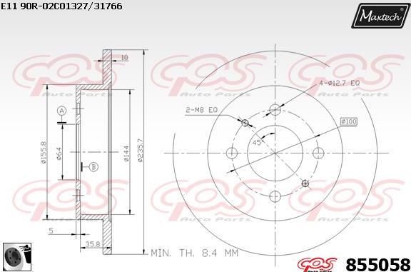 Maxtech 821255 - Тормозной диск autospares.lv