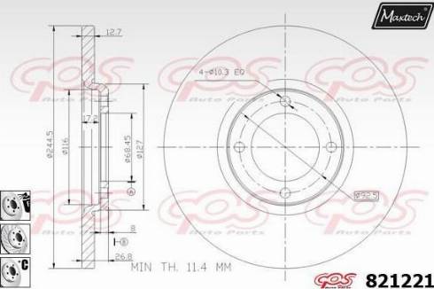 Maxtech 821221.6880 - Тормозной диск autospares.lv