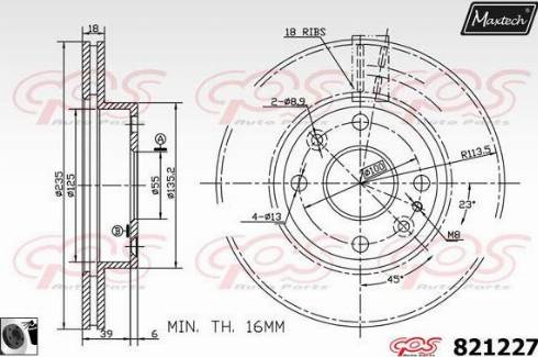 Maxtech 821227.0060 - Тормозной диск autospares.lv