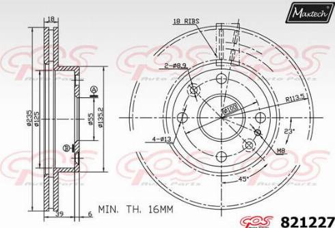 Maxtech 821227.0000 - Тормозной диск autospares.lv