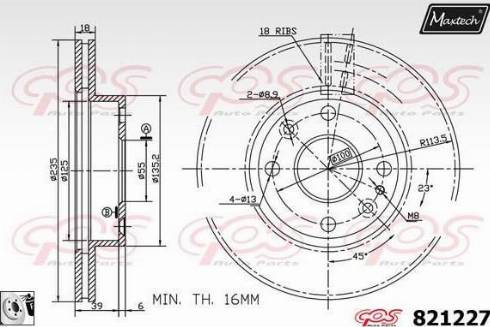 Maxtech 821227.0080 - Тормозной диск autospares.lv