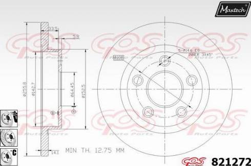 Maxtech 821272.6880 - Тормозной диск autospares.lv