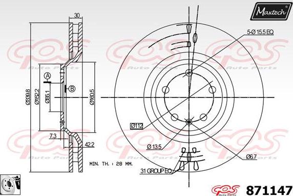 Maxtech 828008 - Тормозной барабан autospares.lv