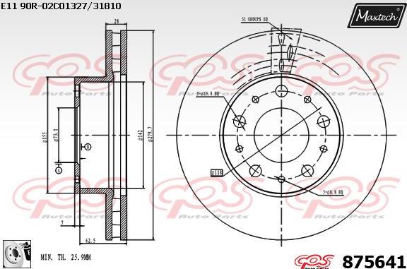 Maxtech 828007 - Тормозной барабан autospares.lv