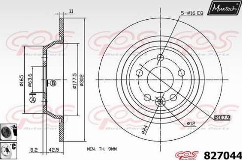 Maxtech 827044.6060 - Тормозной диск autospares.lv