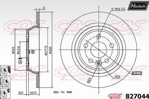 Maxtech 827044.6880 - Тормозной диск autospares.lv