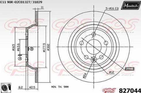 Maxtech 827044.0060 - Тормозной диск autospares.lv