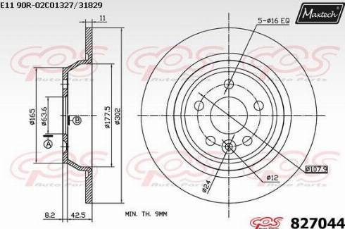 Maxtech 827044.0000 - Тормозной диск autospares.lv